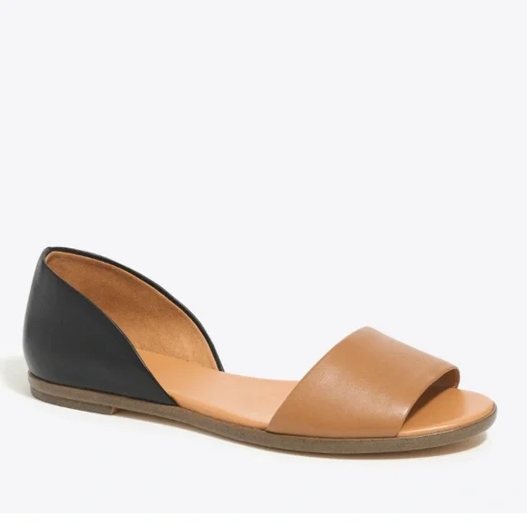 J crew size 7 1/2 Black and Tan Women's Flats - Picture 1 of 5